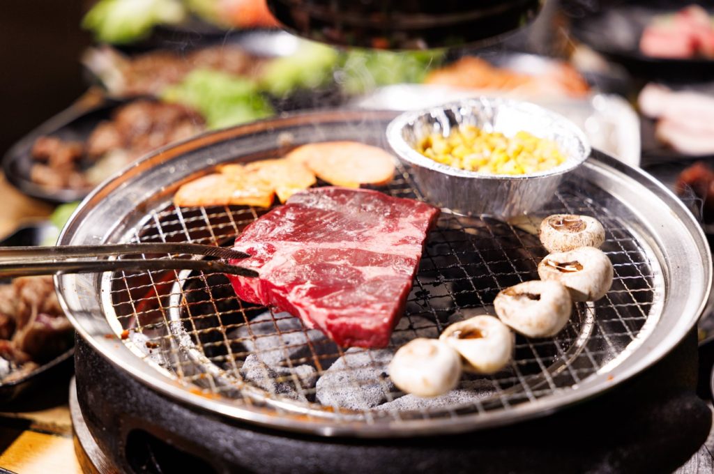 sizzling beef at all you can eat BBQ restaurant in Hurstville