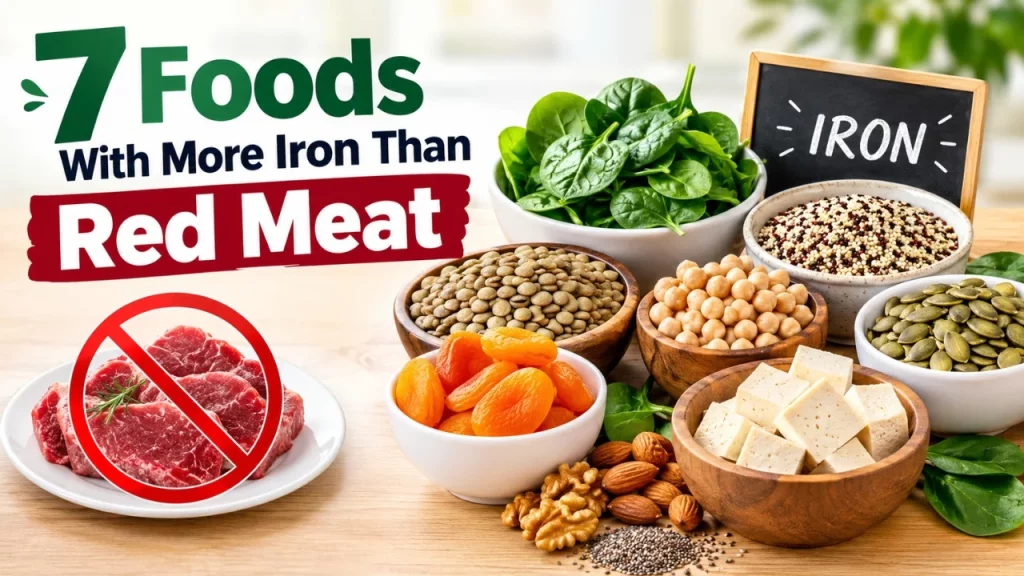 7 Foods With More Iron Than Red Meat (Per Serving) | Easy Swaps