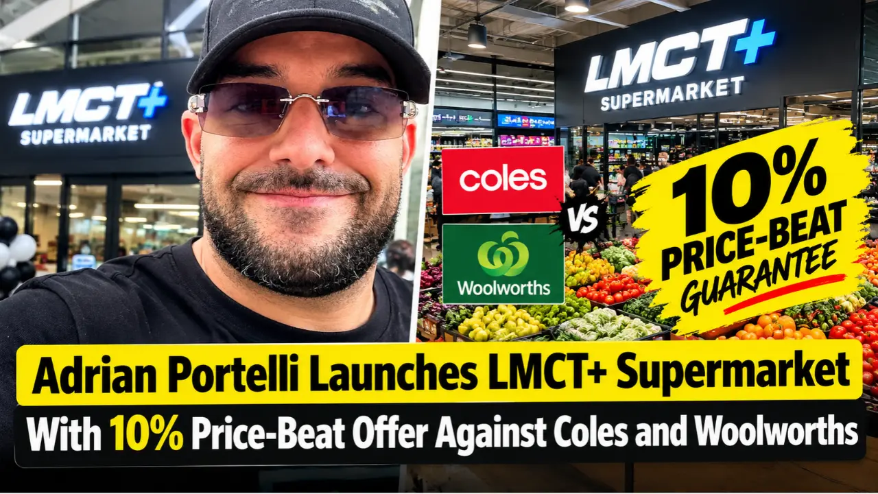 Adrian Portelli Launches LMCT+ Supermarket With 10% Price-Beat Offer Against Coles and Woolworths