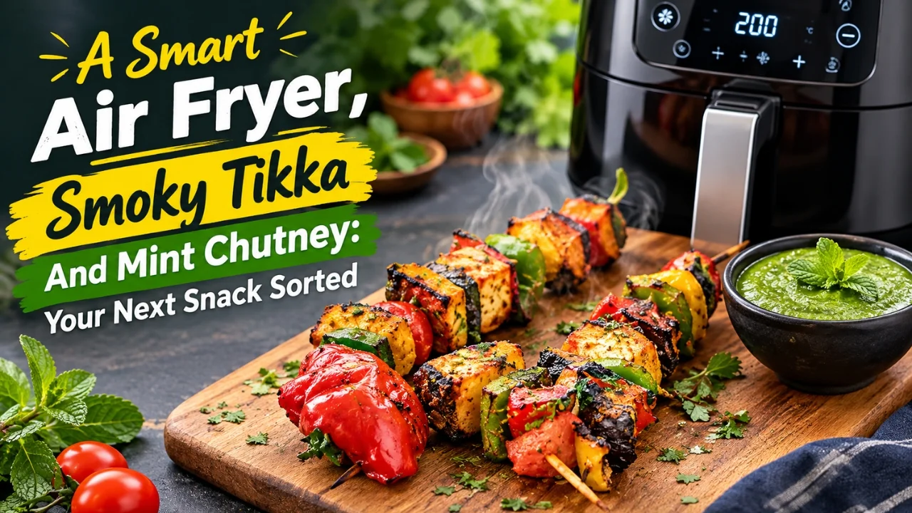 Air Fryer Tikka at Home: Smoky Paneer, Juicy Chicken and a Fresh Mint Chutney