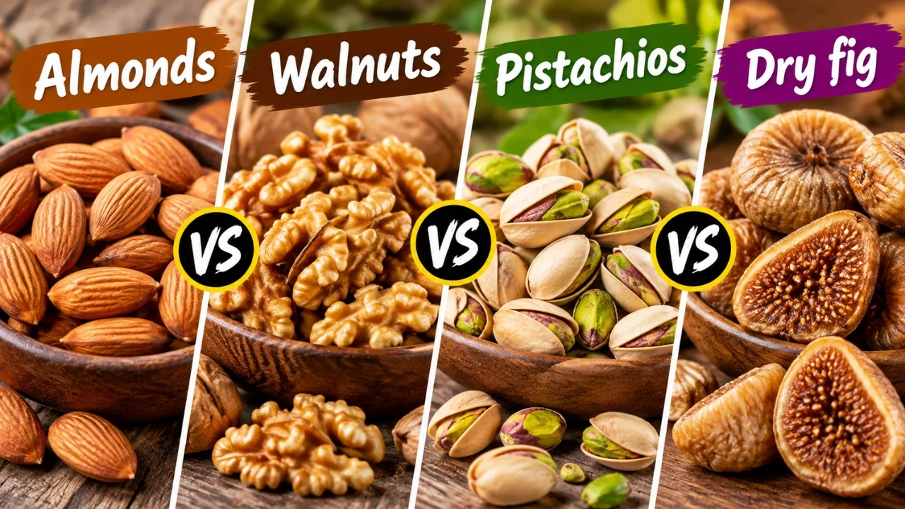 Almonds vs Walnuts vs Pistachios vs Dry Fig: Which One Should You Eat Daily?