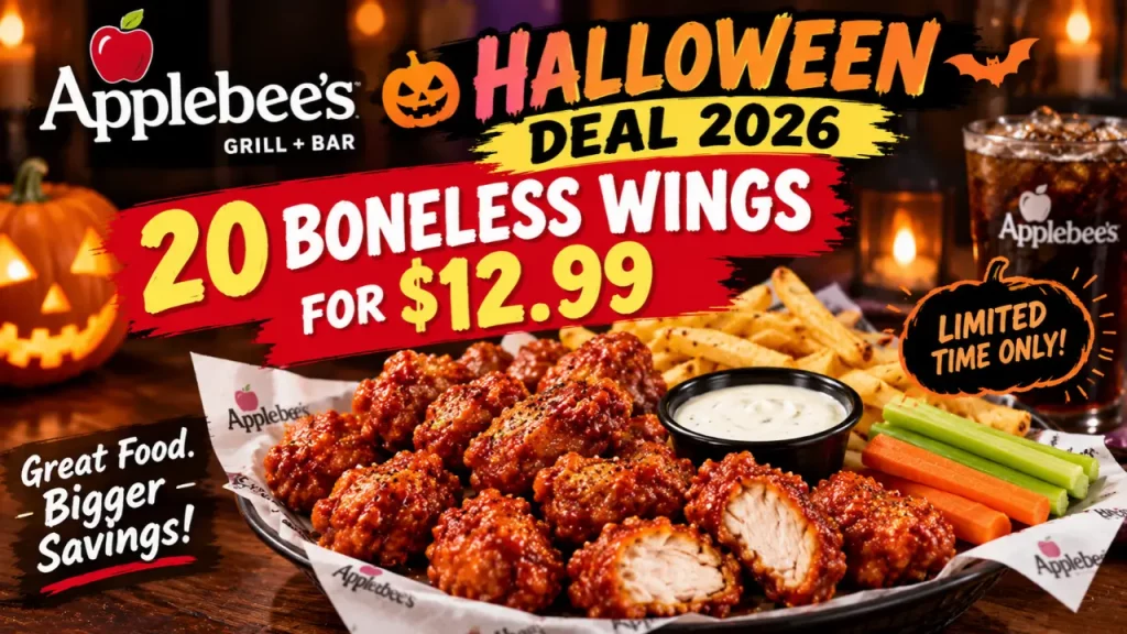 Applebee’s Halloween Deal 2026: 20 Boneless Wings for $12.99