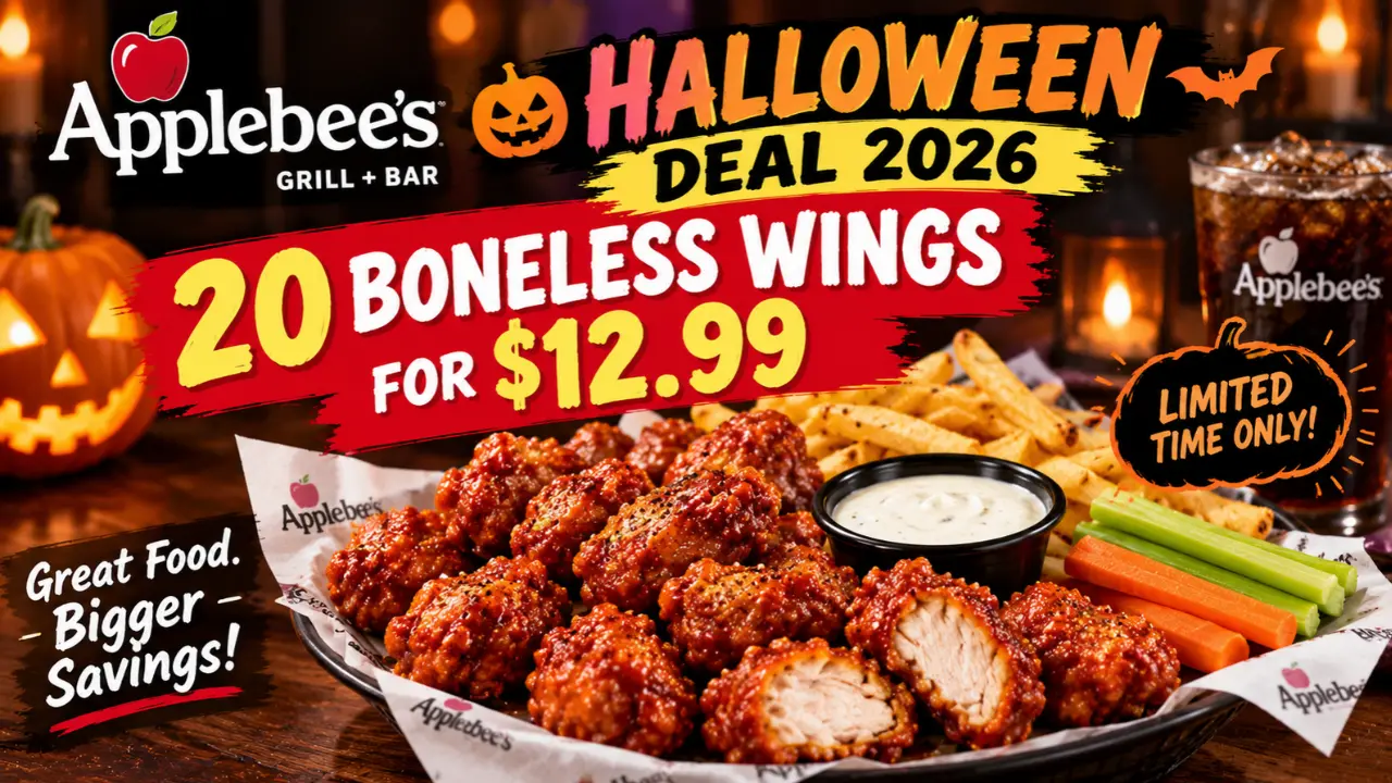 Applebee’s Halloween Deal 2026: 20 Boneless Wings for $12.99