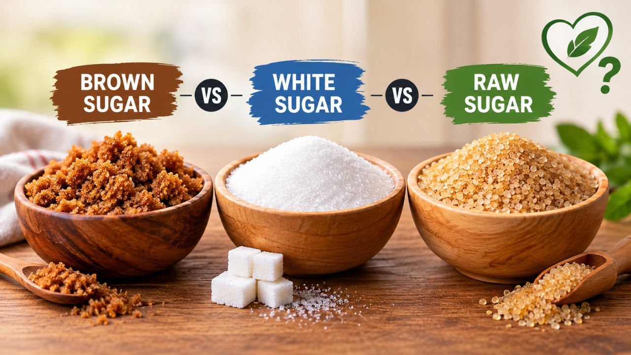 Brown Sugar vs White Sugar vs Raw Sugar: Which Is Healthier, and Does the Color Really Matter?