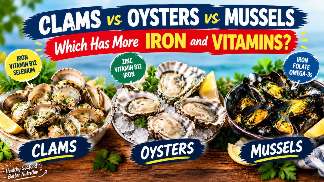 Clams vs. Oysters vs. Mussels: Which Has More Iron and Vitamins?
