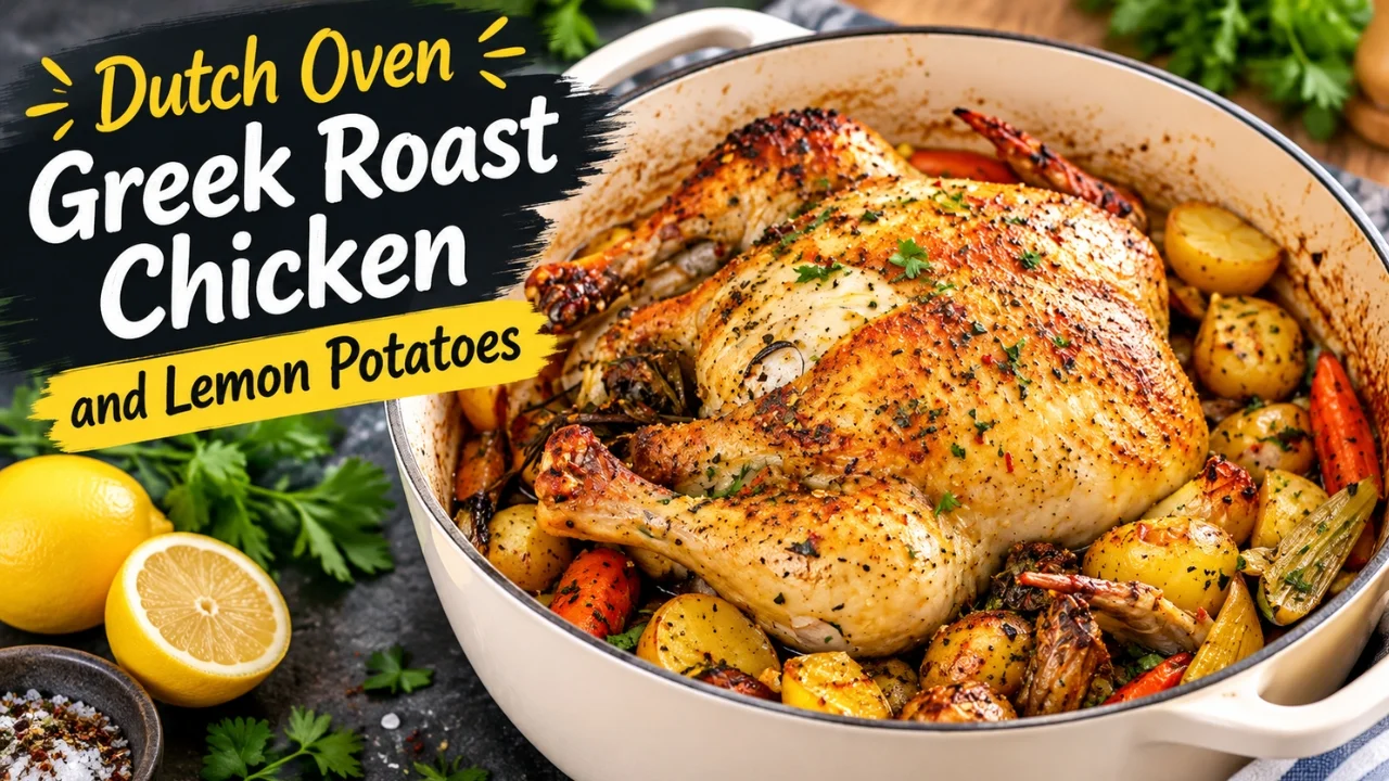Dutch Oven Greek Roast Chicken and Lemon Potatoes: The One-Pot Sunday Dinner That Never Fails!