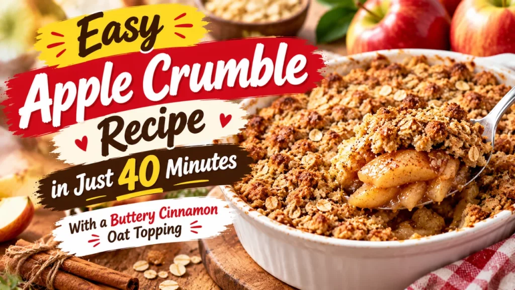 Easy Apple Crumble Recipe in Just 40 Minutes With a Buttery Cinnamon Oat Topping
