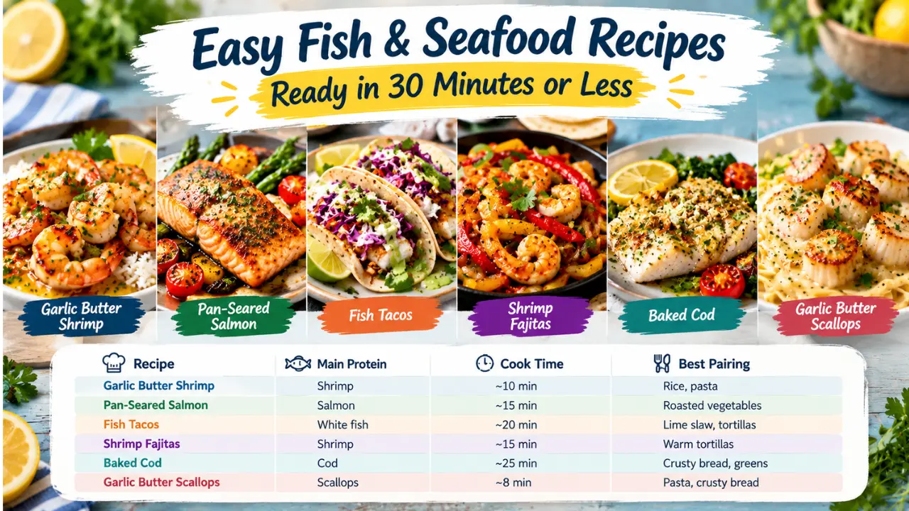 Easy Fish & Seafood Recipes Ready in 30 Minutes or Less!