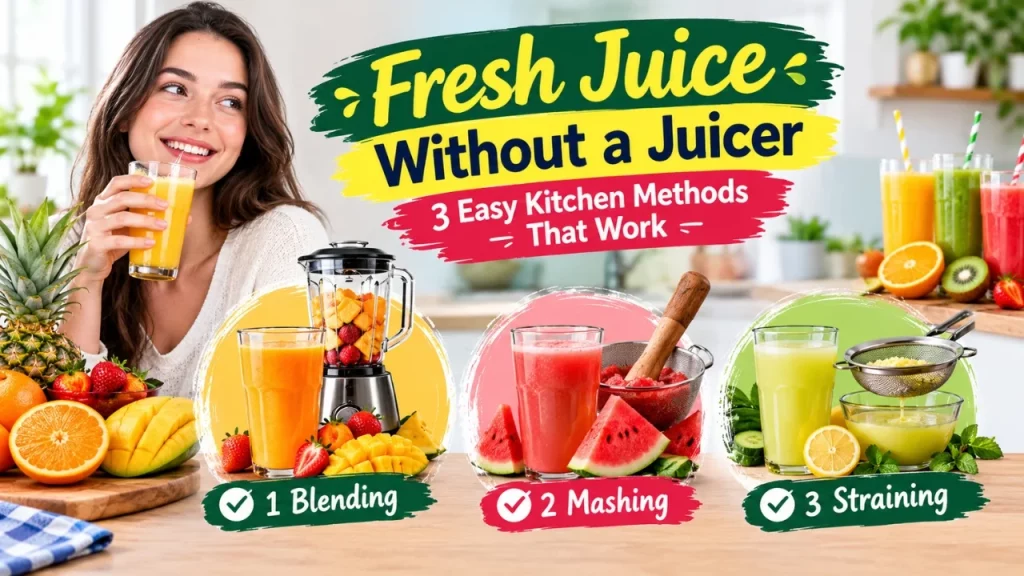 Fresh Juice Without a Juicer: 3 Easy Kitchen Methods That Work