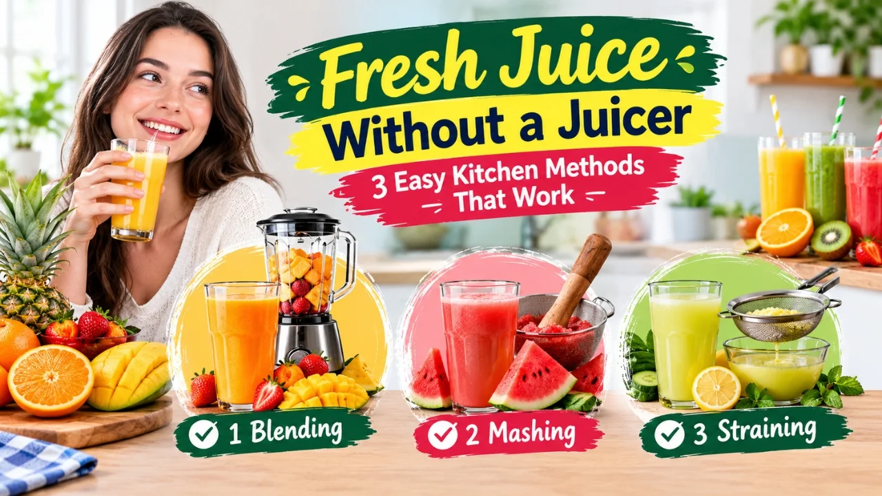 Fresh Juice Without a Juicer: 3 Easy Kitchen Methods That Work