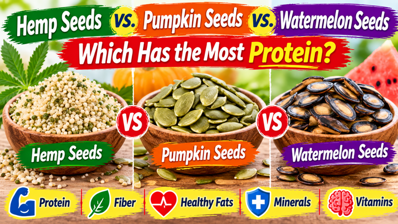 Hemp Seeds vs. Pumpkin Seeds vs. Watermelon Seeds: Which Has the Most Protein?