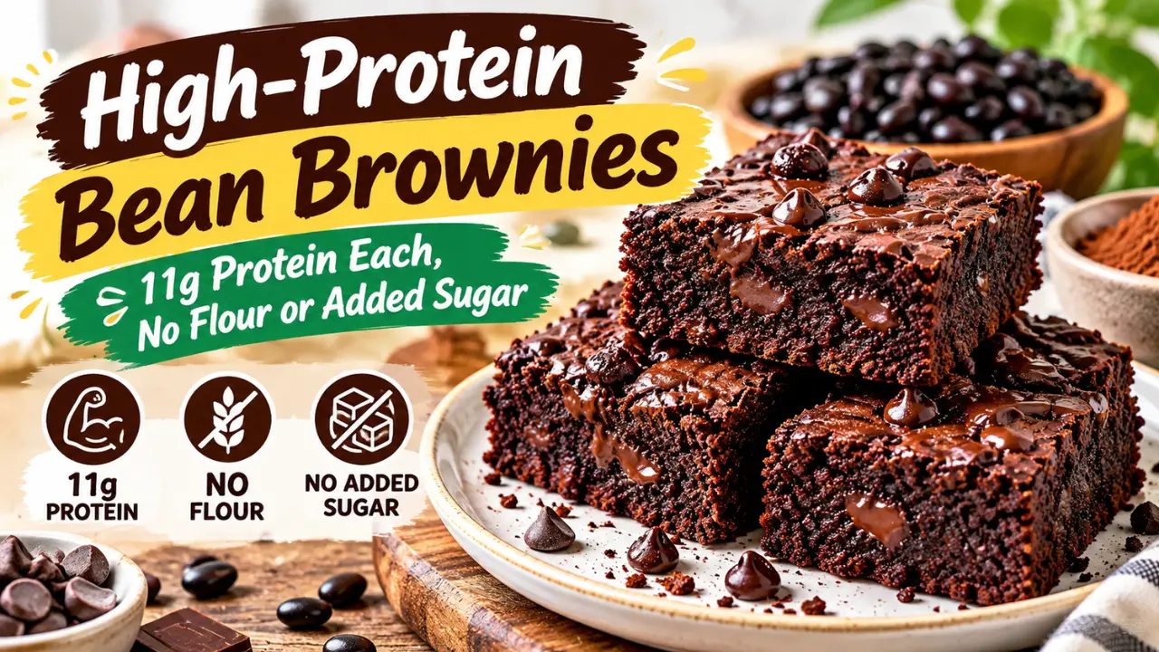 High-Protein Bean Brownies: 11g Protein Each, No Flour or Added Sugar