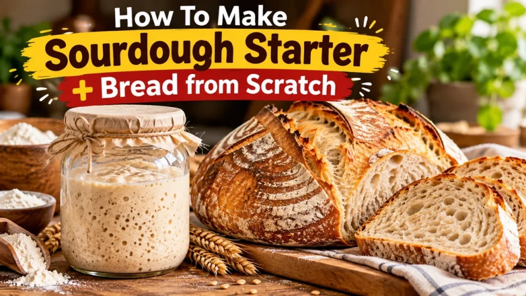 How To Make Sourdough Starter + Bread from Scratch!!