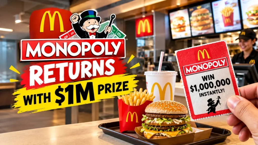 McDonald's Monopoly 2026: $1M Prize, App Rules & Key Dates