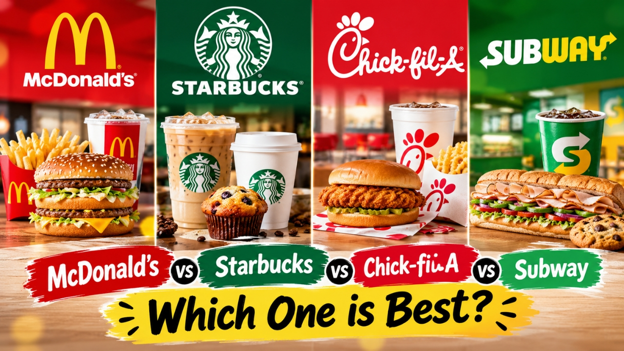 McDonald’s vs Starbucks vs Chick-fil-A vs Subway in the USA: Which One Is Best?