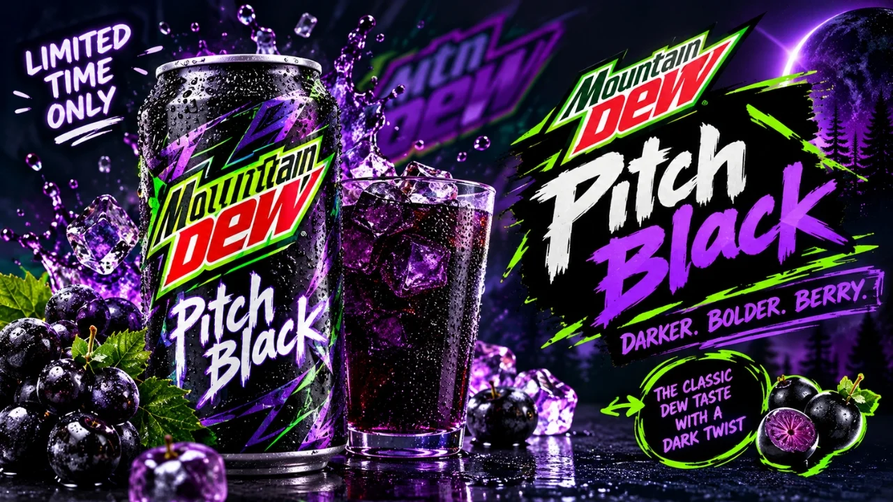 Mountain Dew Pitch Black UK Launch: Citrus Grape Flavour, Price-Marked Packs and Release Dates