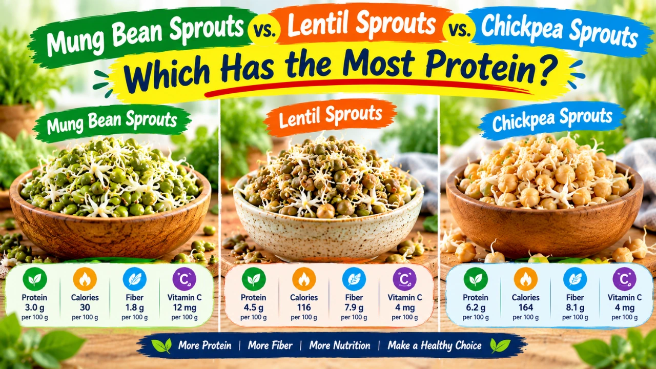 Mung Bean Sprouts vs. Lentil Sprouts vs. Chickpea Sprouts: Which Has the Most Protein?