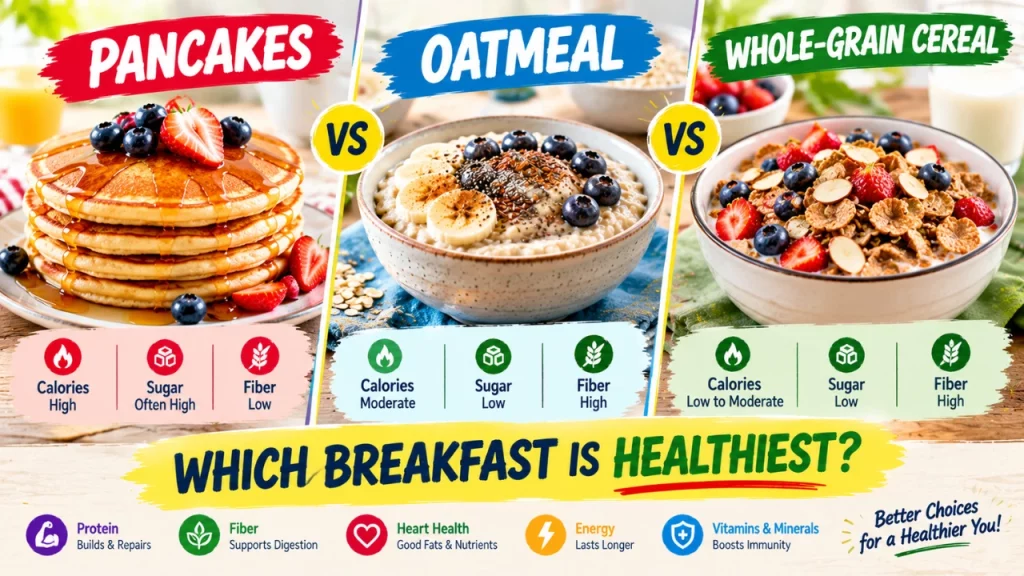 Pancakes vs. Oatmeal vs. Whole-Grain Cereal: Which Breakfast Is Healthiest?