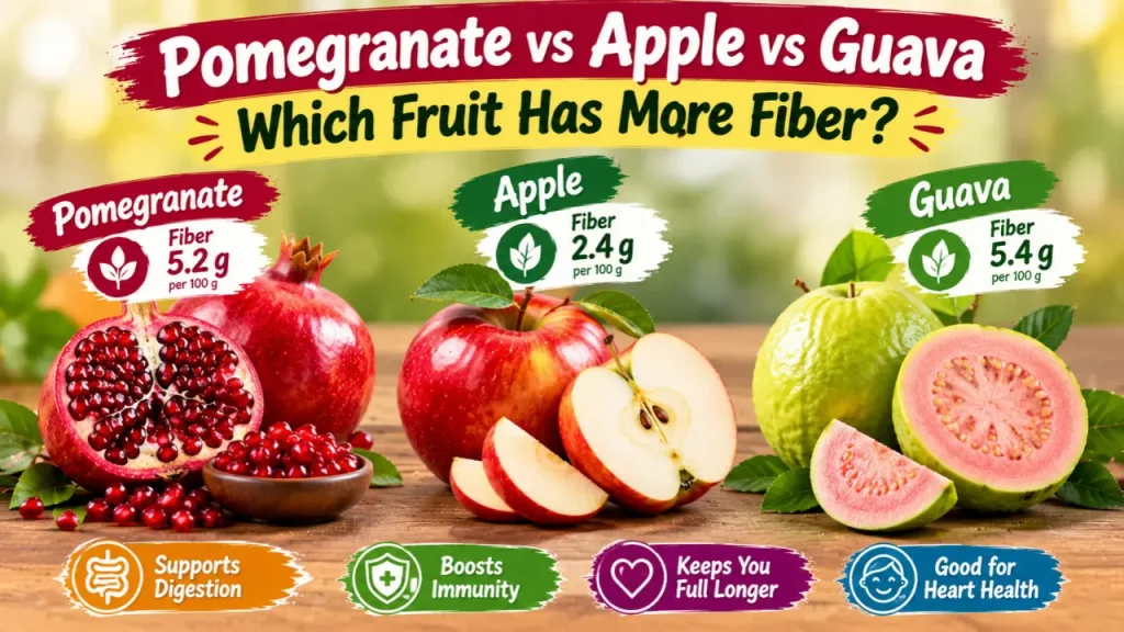 Pomegranate vs Apple vs Guava: Which Fruit Has More Fiber?