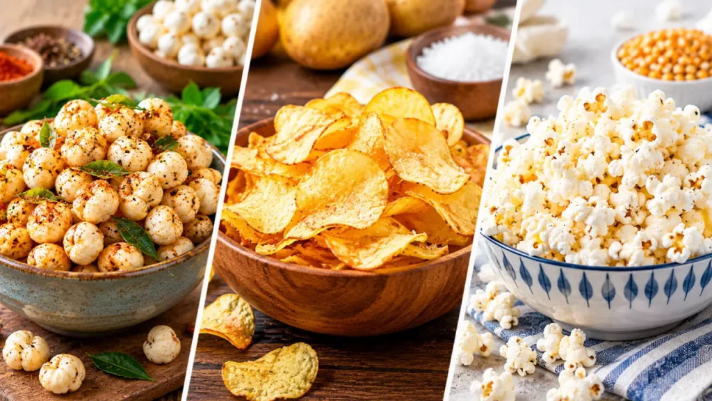 Roasted Makhana vs Potato Chips vs Popcorn: Which Is Healthiest?