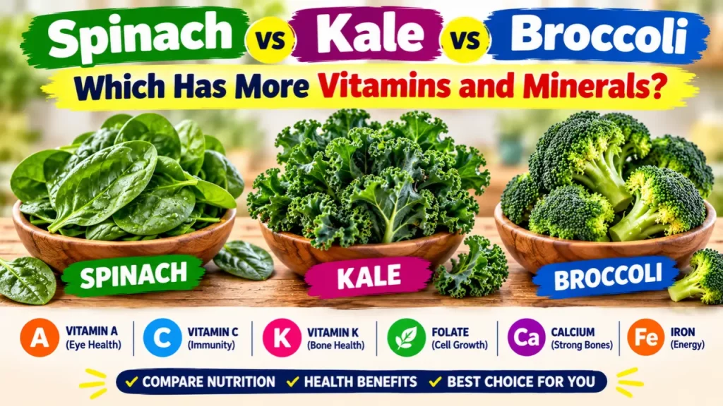 Spinach vs Kale vs Broccoli: Which Has More Vitamins and Minerals?