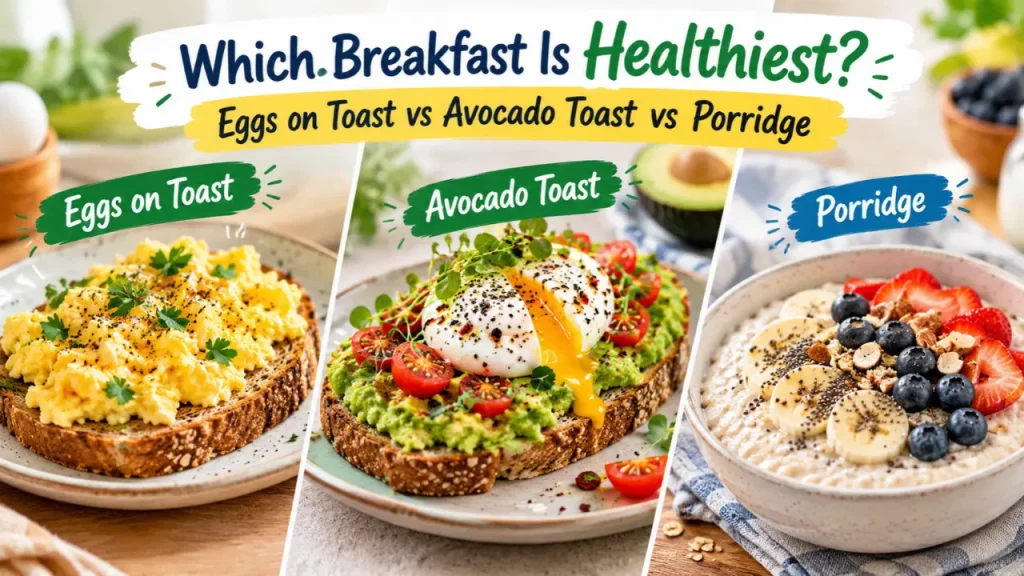 Which Breakfast Is Healthiest? Eggs on Toast vs Avocado Toast vs Porridge