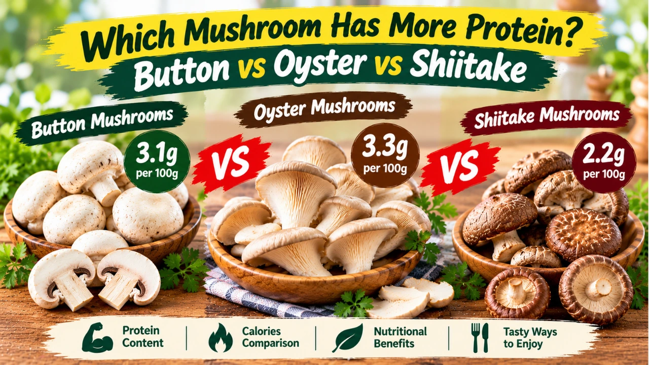 Which Mushroom Has More Protein? Button vs Oyster vs Shiitake