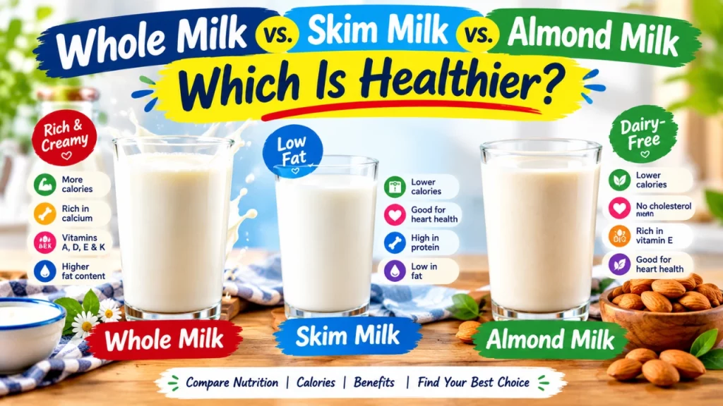Whole Milk vs. Skim Milk vs. Almond Milk: Which Is Healthier?
