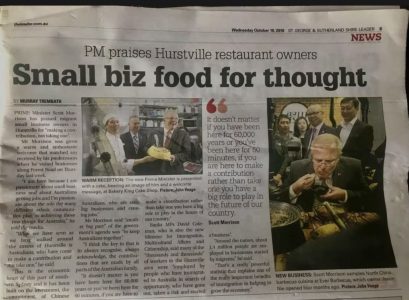 Ever BBQ - recognition - scott morrison newspaper